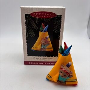 Hallmark Keepsake Crayola Crayons Bright 'n Sunny Tepee Christmas Tree Ornament
